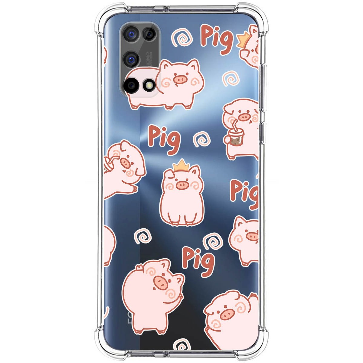 Funda Silicona Antigolpes para Realme 7 5G diseño Cerdos Dibujos