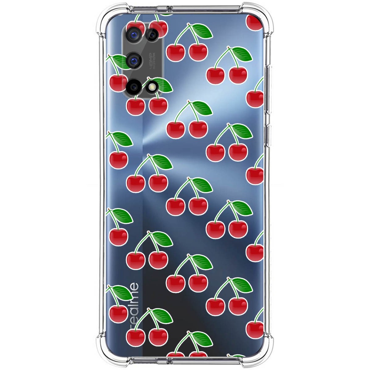 Funda Silicona Antigolpes para Realme 7 5G diseño Cerezas Dibujos