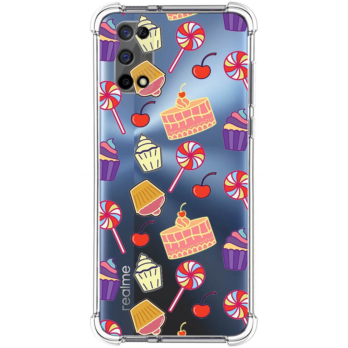 Funda Silicona Antigolpes para Realme 7 5G diseño Dulces 01 Dibujos