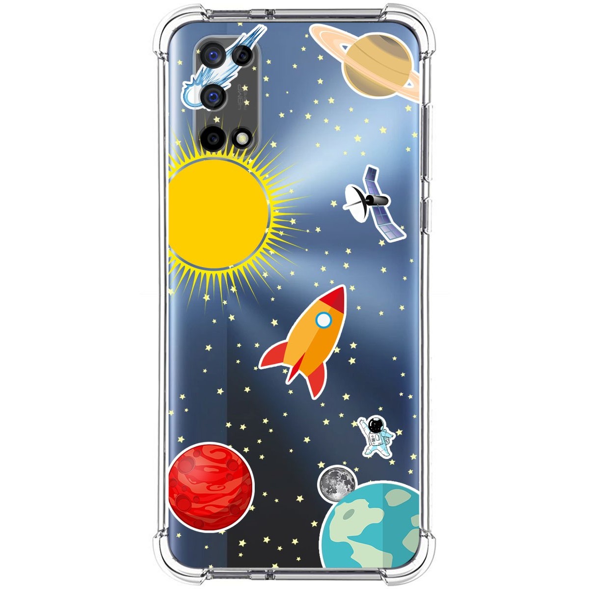 Funda Silicona Antigolpes para Realme 7 5G diseño Espacio Dibujos