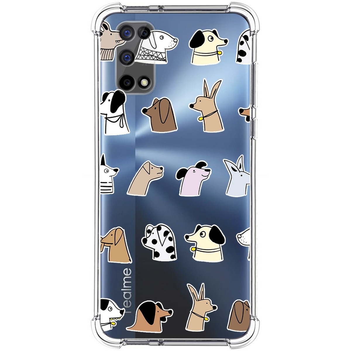 Funda Silicona Antigolpes para Realme 7 5G diseño Perros Dibujos