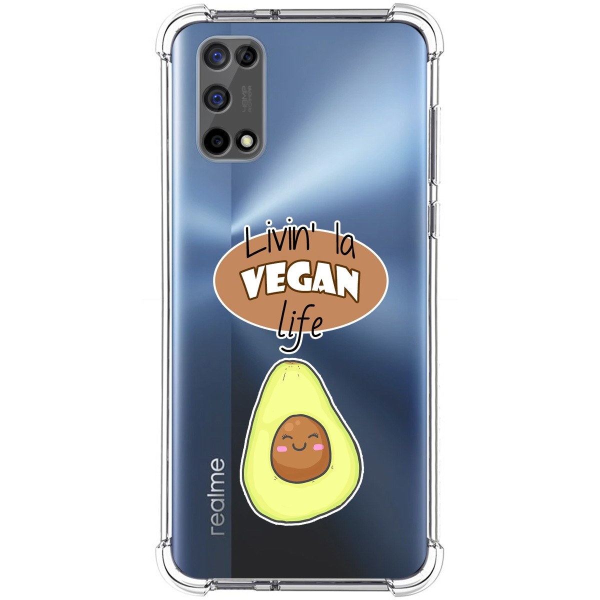 Funda Silicona Antigolpes para Realme 7 5G diseño Vegan Life Dibujos