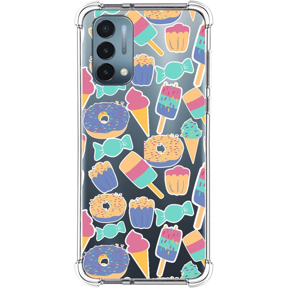 Funda Silicona Antigolpes para OnePlus Nord N200 5G diseño Dulces 02 Dibujos