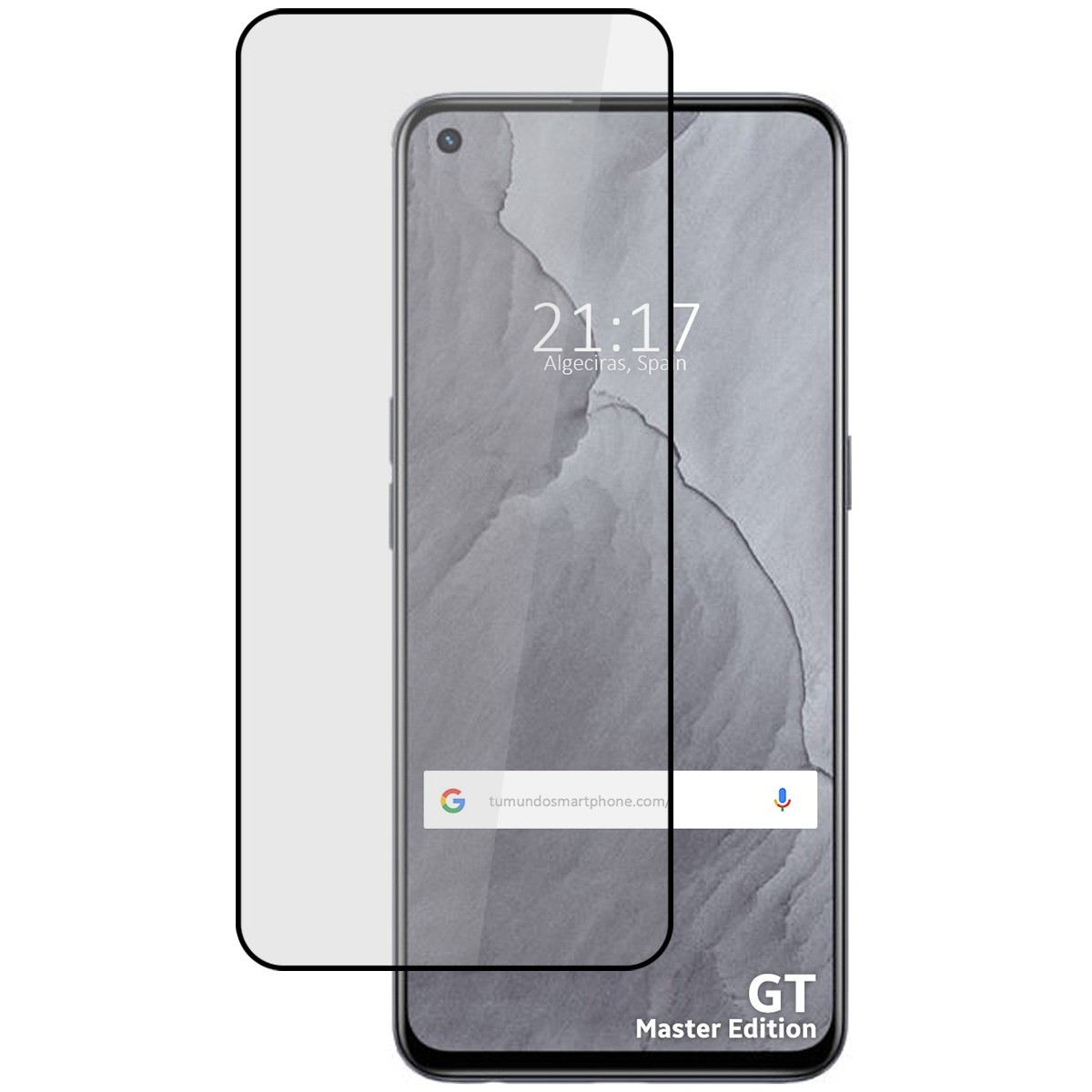 Protector Cristal Templado Completo 5D Full Glue Negro para Realme GT Master Edition Vidrio