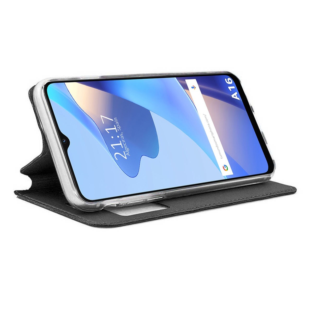 Funda Libro Soporte con Ventana para Oppo A16 / A16s color Negra
