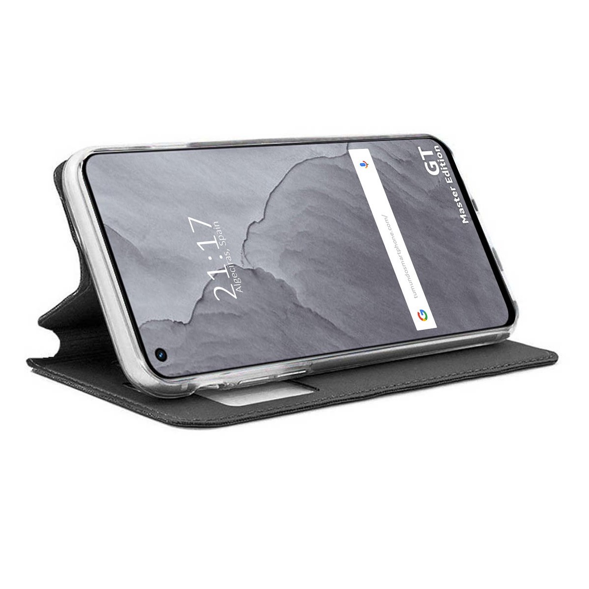 Funda Libro Soporte con Ventana para Realme GT Master Edition color Negra