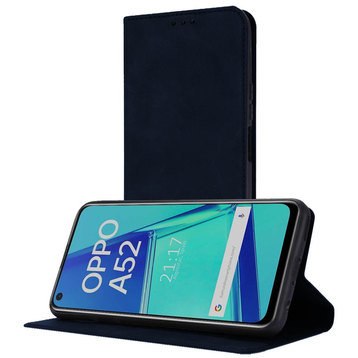 Funda Polipiel con tarjetero para Oppo A52 / A72 color Azul