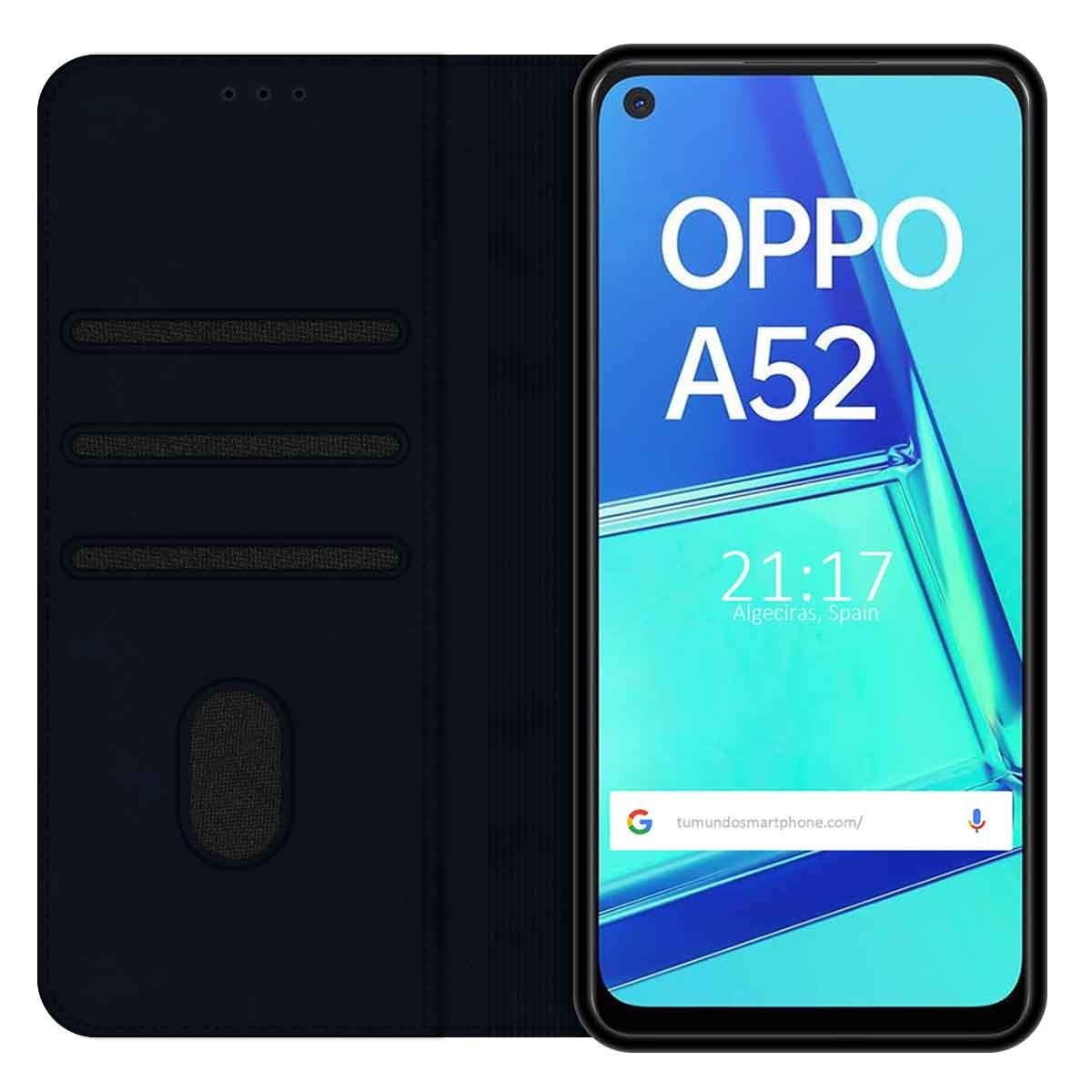 Funda Polipiel con tarjetero para Oppo A52 / A72 color Azul