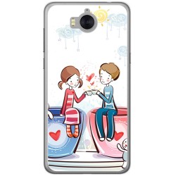 Funda Gel Tpu para Huawei Y6 2017 Diseño Cafe Dibujos