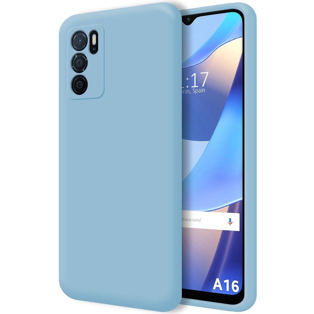 Funda Silicona Líquida Ultra Suave para Oppo A16 / A16s color Azul