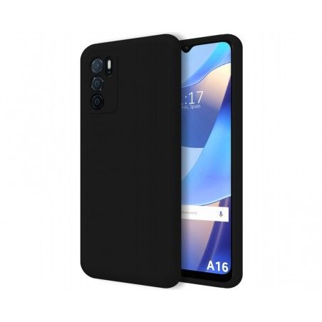 Funda Silicona Líquida Ultra Suave para Oppo A16 / A16s color Negra
