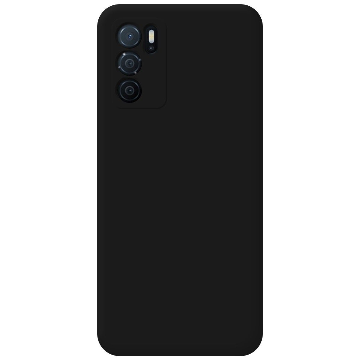 Funda Silicona Líquida Ultra Suave para Oppo A16 / A16s color Negra