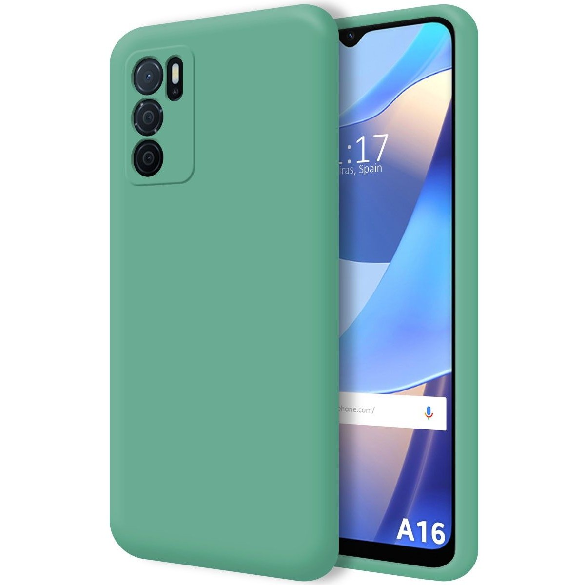 Funda Silicona Líquida Ultra Suave para Oppo A16 / A16s color Verde