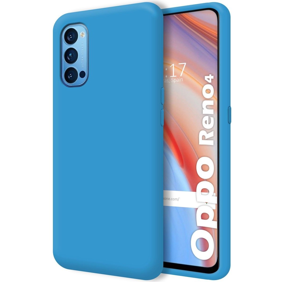 Funda Silicona Líquida Ultra Suave para Oppo Reno 4 5G color Azul