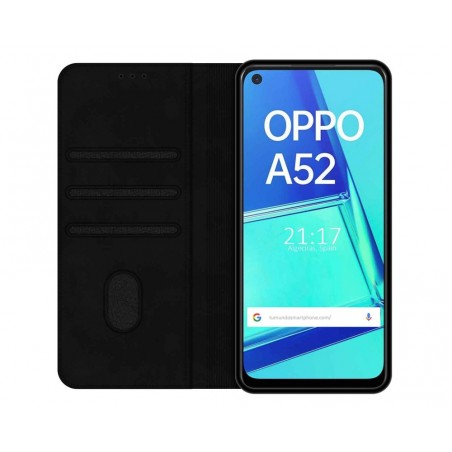 Funda Polipiel con tarjetero para Oppo A52 / A72 color Negra
