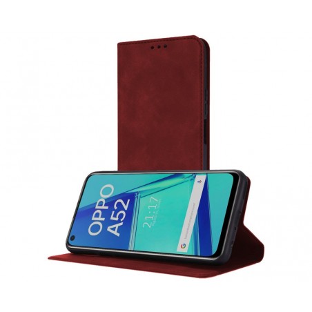 Funda Polipiel con tarjetero para Oppo A52 / A72 color Roja