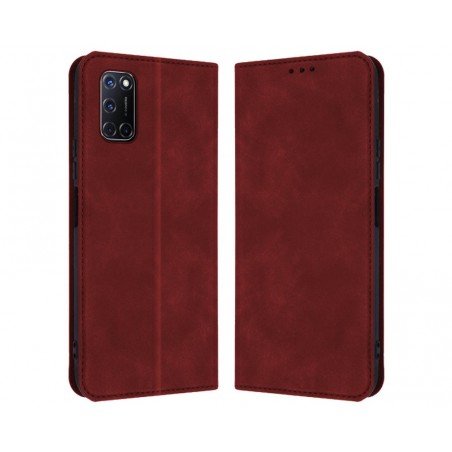 Funda Polipiel con tarjetero para Oppo A52 / A72 color Roja