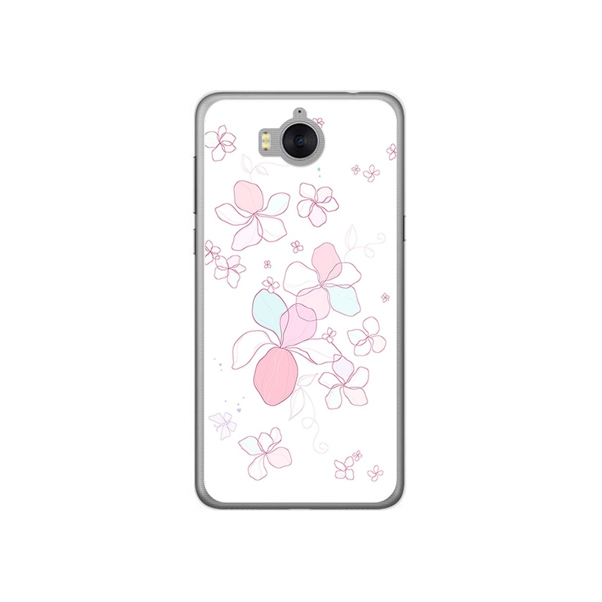 Funda Gel Tpu para Huawei Y6 2017 Diseño Flores Minimal Dibujos