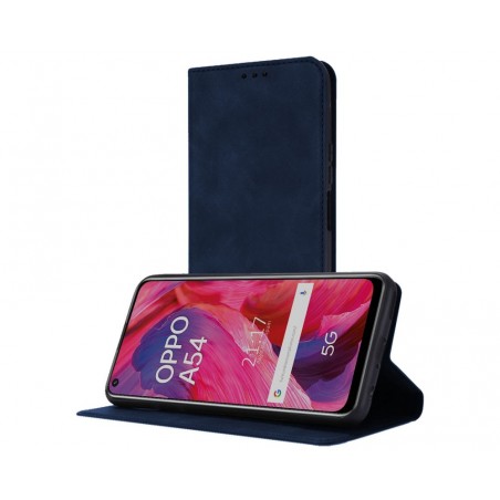 Funda Polipiel con tarjetero para Oppo A54 5G / A74 5G color Azul