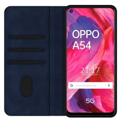 Funda Polipiel con tarjetero para Oppo A54 5G / A74 5G color Azul 2