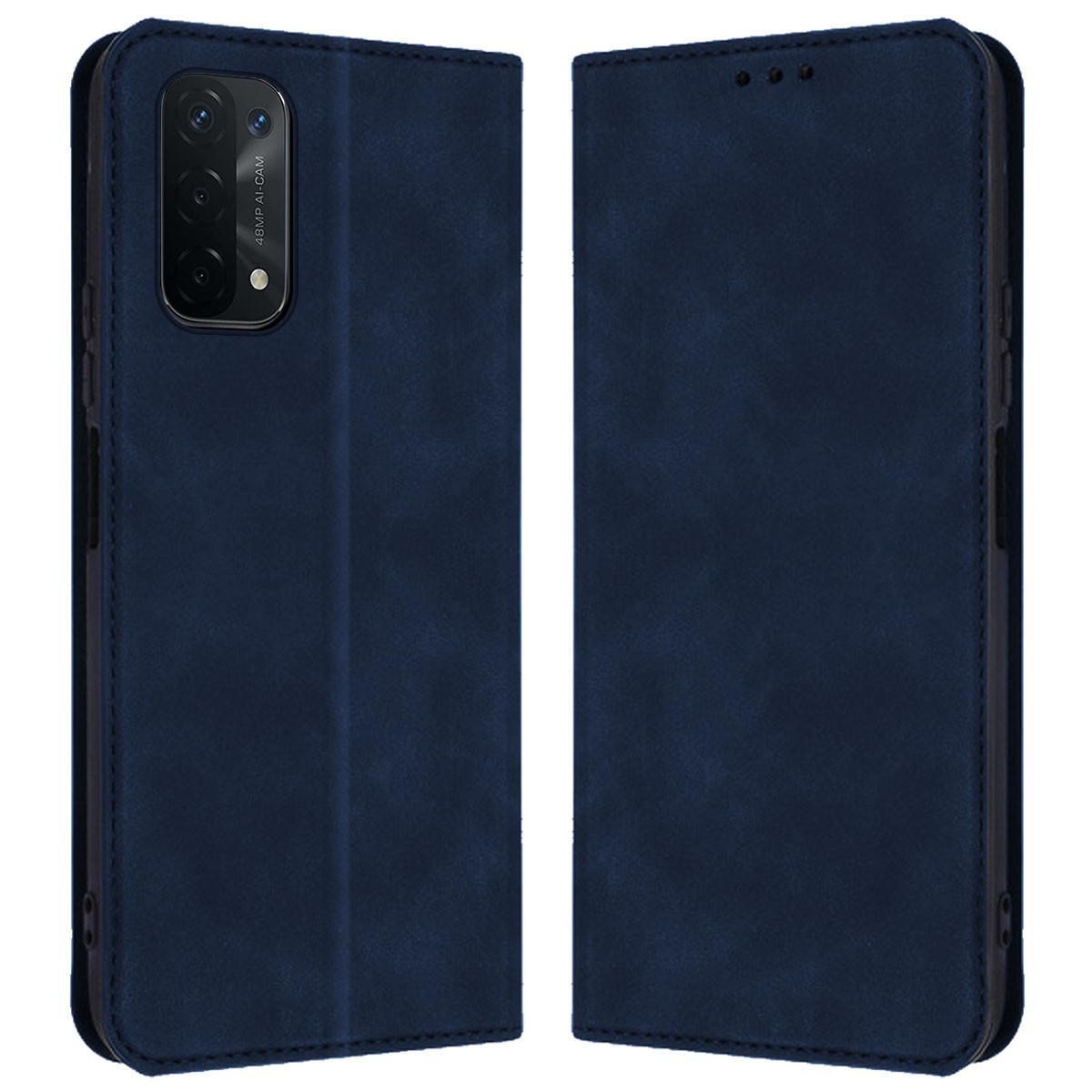 Funda Polipiel con tarjetero para Oppo A54 5G / A74 5G color Azul