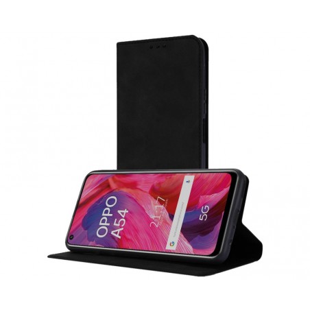 Funda Polipiel con tarjetero para Oppo A54 5G / A74 5G color Negra