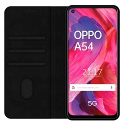 Funda Polipiel con tarjetero para Oppo A54 5G / A74 5G color Negra 2