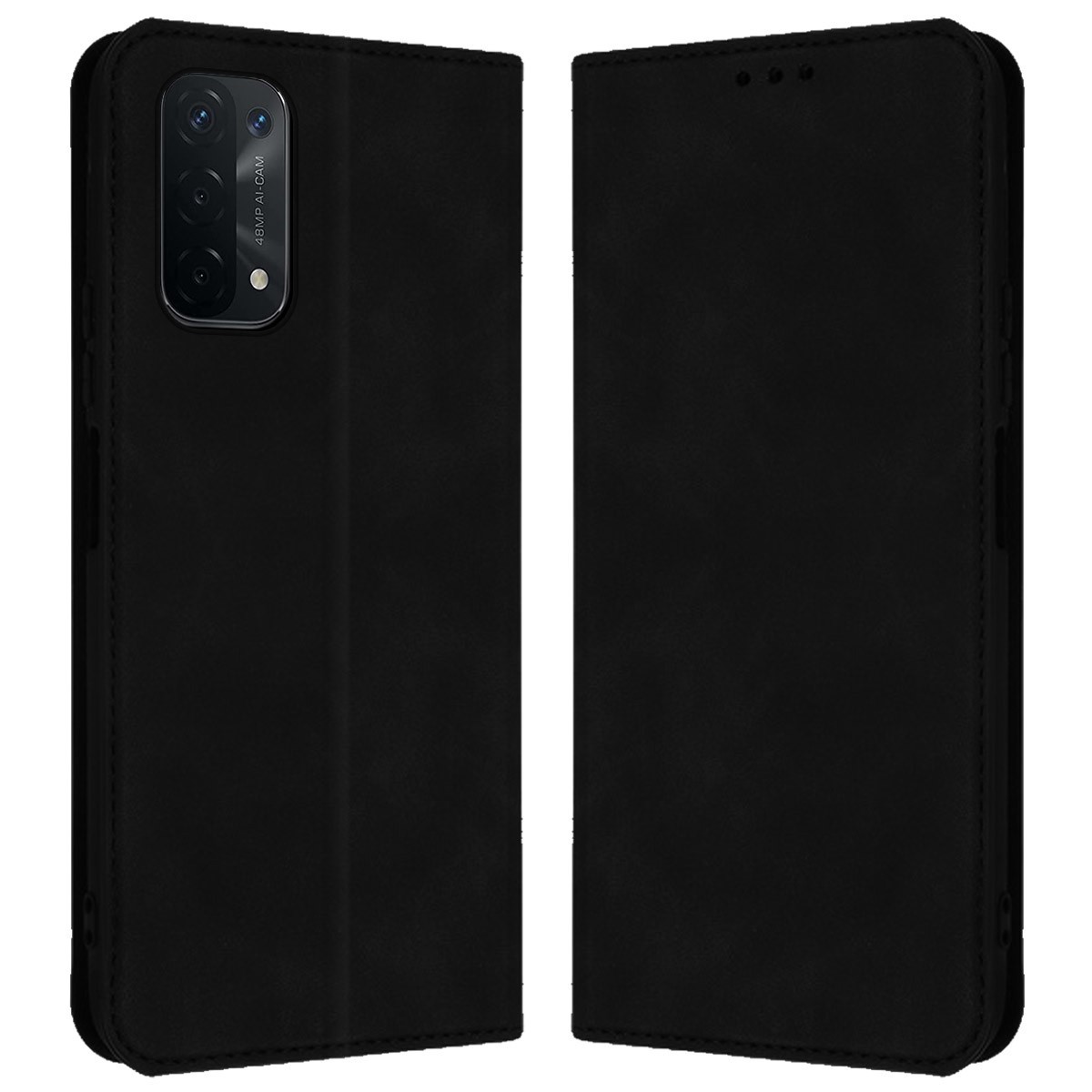 Funda Polipiel con tarjetero para Oppo A54 5G / A74 5G color Negra
