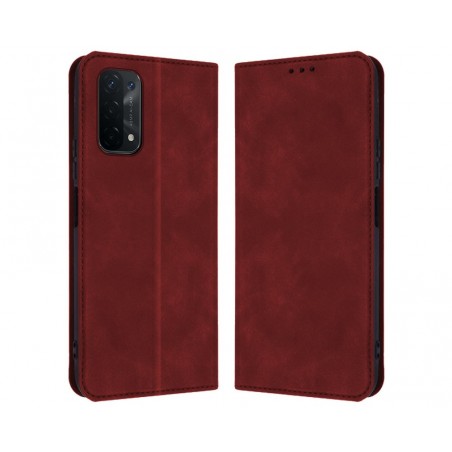 Funda Polipiel con tarjetero para Oppo A54 5G / A74 5G color Roja