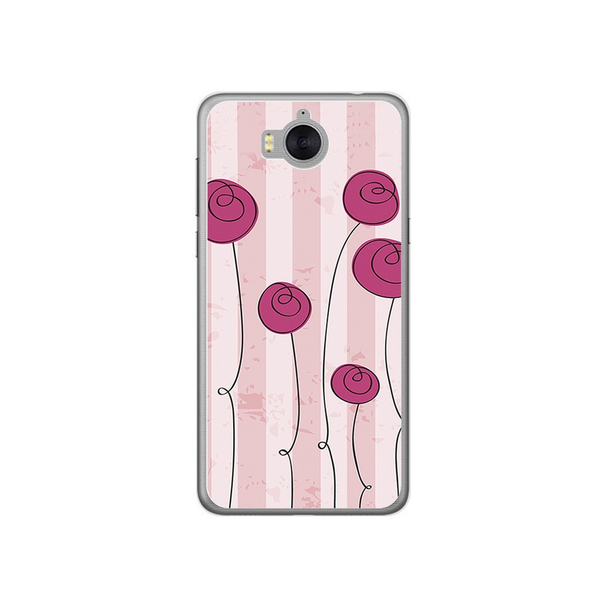 Funda Gel Tpu para Huawei Y6 2017 Diseño Flores Vintage Dibujos