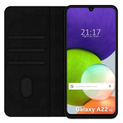 Funda Polipiel con tarjetero para Samsung Galaxy A22 4G / M22 color Negra 2