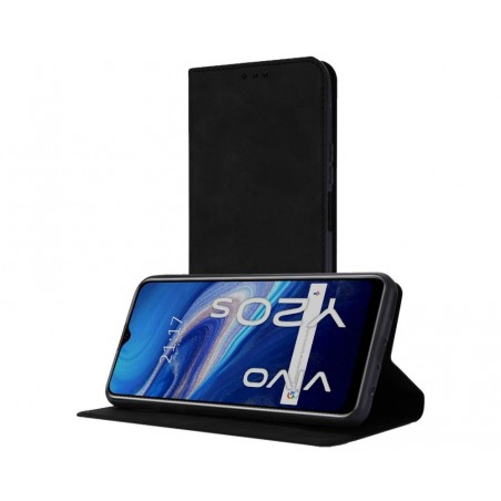 Funda Polipiel con tarjetero para Vivo Y20s / Y11s color Negra