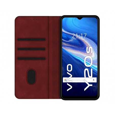 Funda Polipiel con tarjetero para Vivo Y20s / Y11s color Roja