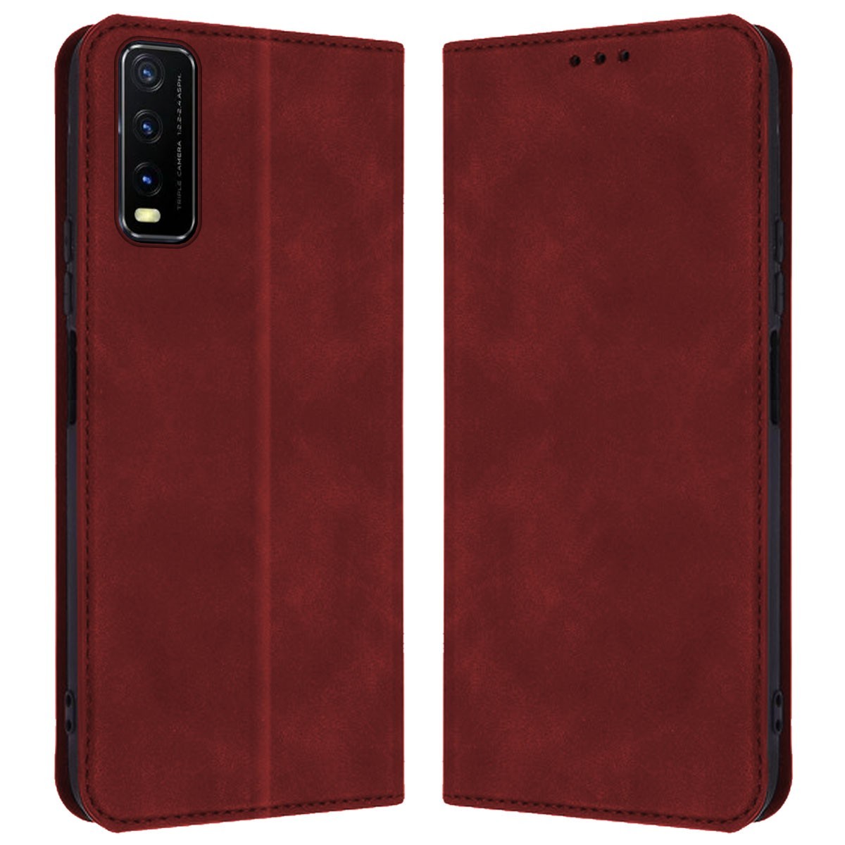 Funda Polipiel con tarjetero para Vivo Y20s / Y11s color Roja