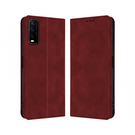 Funda Polipiel con tarjetero para Vivo Y20s / Y11s color Roja