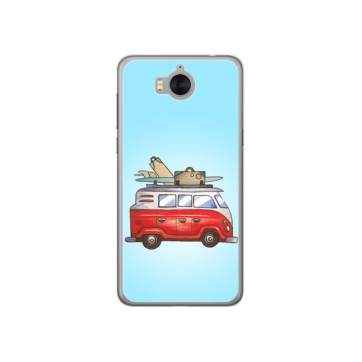 Funda Gel Tpu para Huawei Y6 2017 Diseño Furgoneta Dibujos
