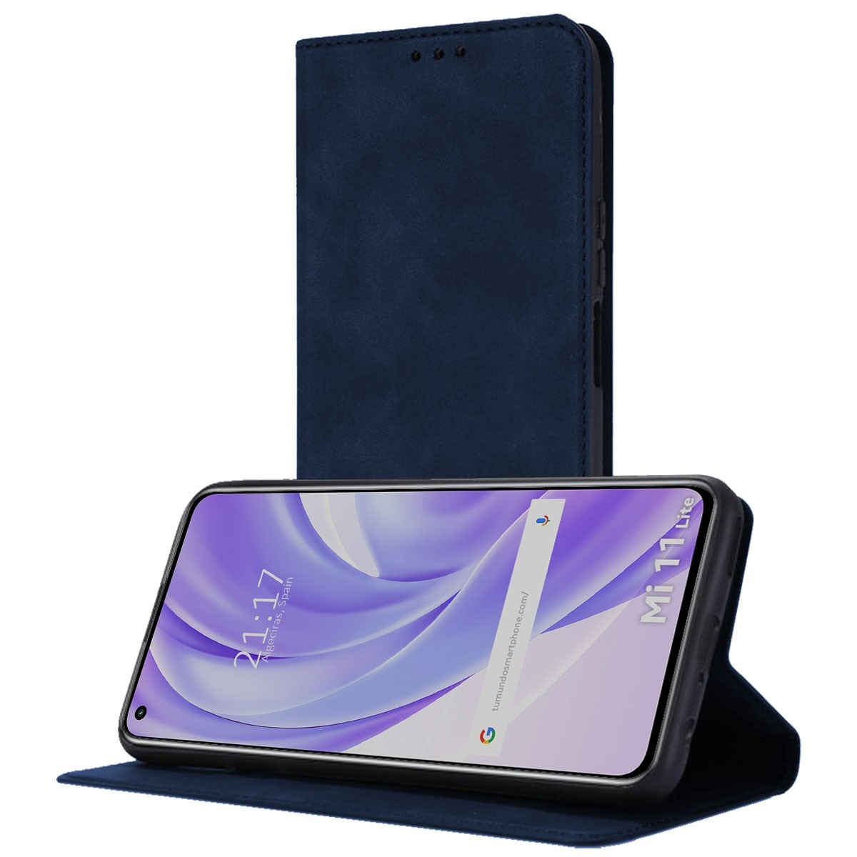 Funda Polipiel con tarjetero para Xiaomi Mi 11 Lite 4G / 5G / 5G NE color Azul