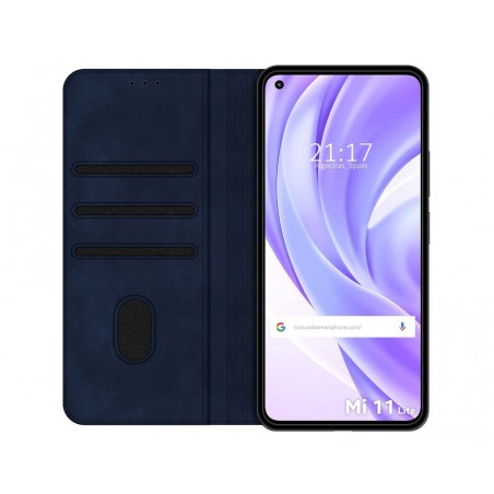 Funda Polipiel con tarjetero para Xiaomi Mi 11 Lite 4G / 5G / 5G NE color Azul