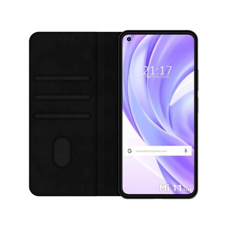 Funda Polipiel con tarjetero para Xiaomi Mi 11 Lite 4G / 5G / 5G NE color Negra