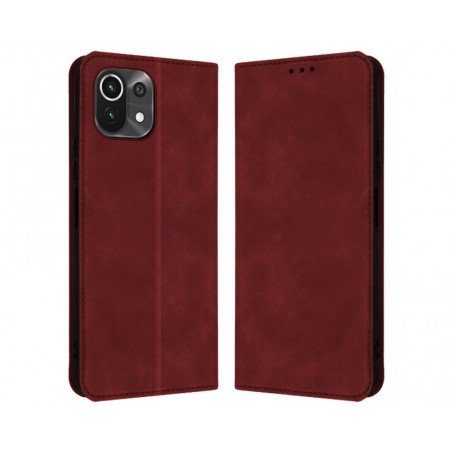 Funda Polipiel con tarjetero para Xiaomi Mi 11 Lite 4G / 5G / 5G NE color Roja