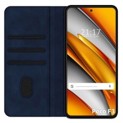 Funda Polipiel con tarjetero para Xiaomi POCO F3 5G / Mi 11i 5G color Azul 2