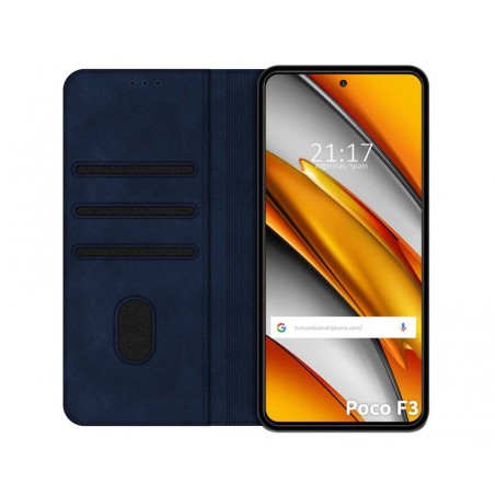 Funda Polipiel con tarjetero para Xiaomi POCO F3 5G / Mi 11i 5G color Azul