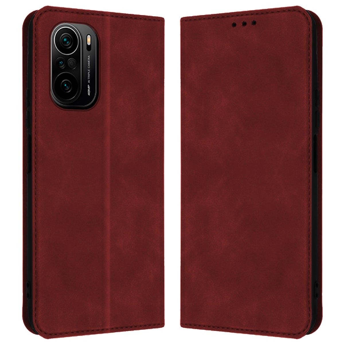 Funda Polipiel con tarjetero para Xiaomi POCO F3 5G / Mi 11i 5G color Roja