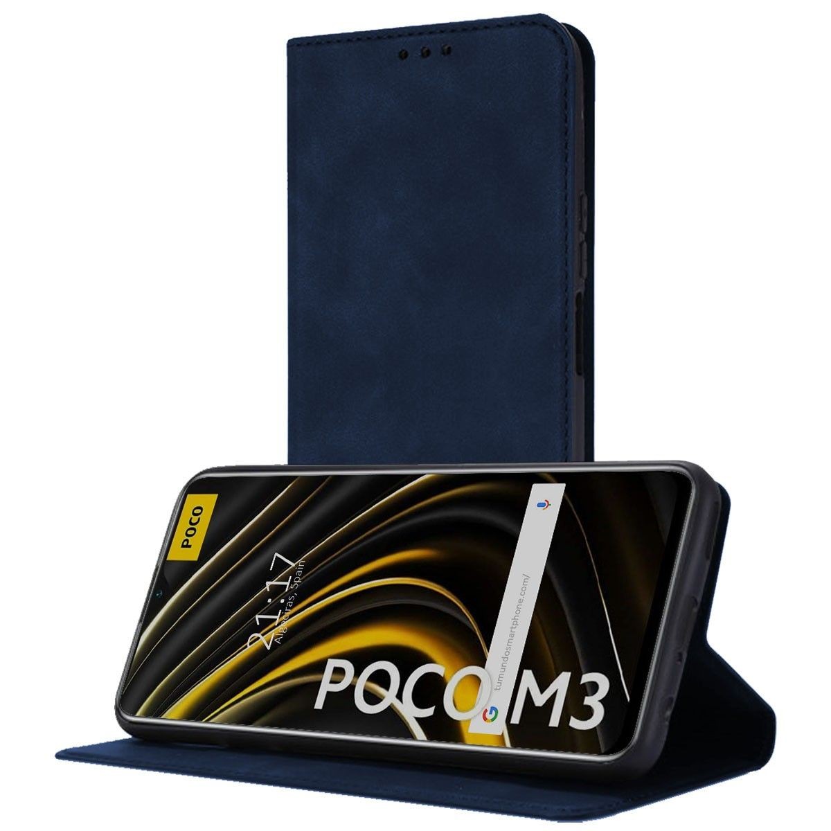 Funda Polipiel con tarjetero para Xiaomi POCO M3 / Redmi 9T color Azul