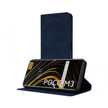 Funda Polipiel con tarjetero para Xiaomi POCO M3 / Redmi 9T color Azul