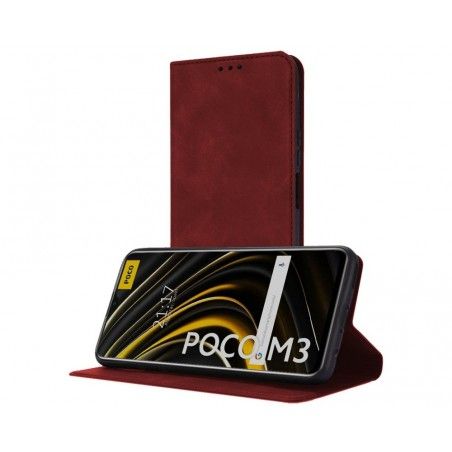 Funda Polipiel con tarjetero para Xiaomi POCO M3 / Redmi 9T color Roja
