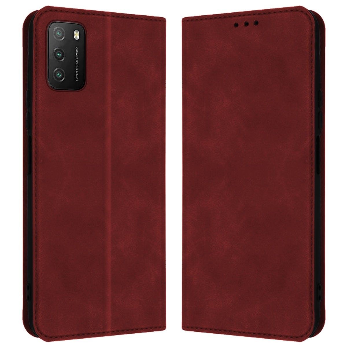 Funda Polipiel con tarjetero para Xiaomi POCO M3 / Redmi 9T color Roja