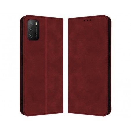 Funda Polipiel con tarjetero para Xiaomi POCO M3 / Redmi 9T color Roja