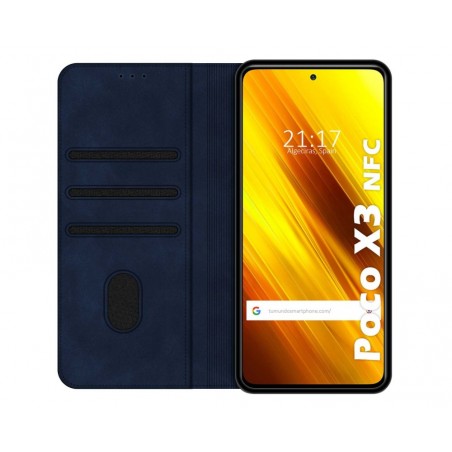 Funda Polipiel con tarjetero para Xiaomi POCO X3 NFC / X3 Pro color Azul