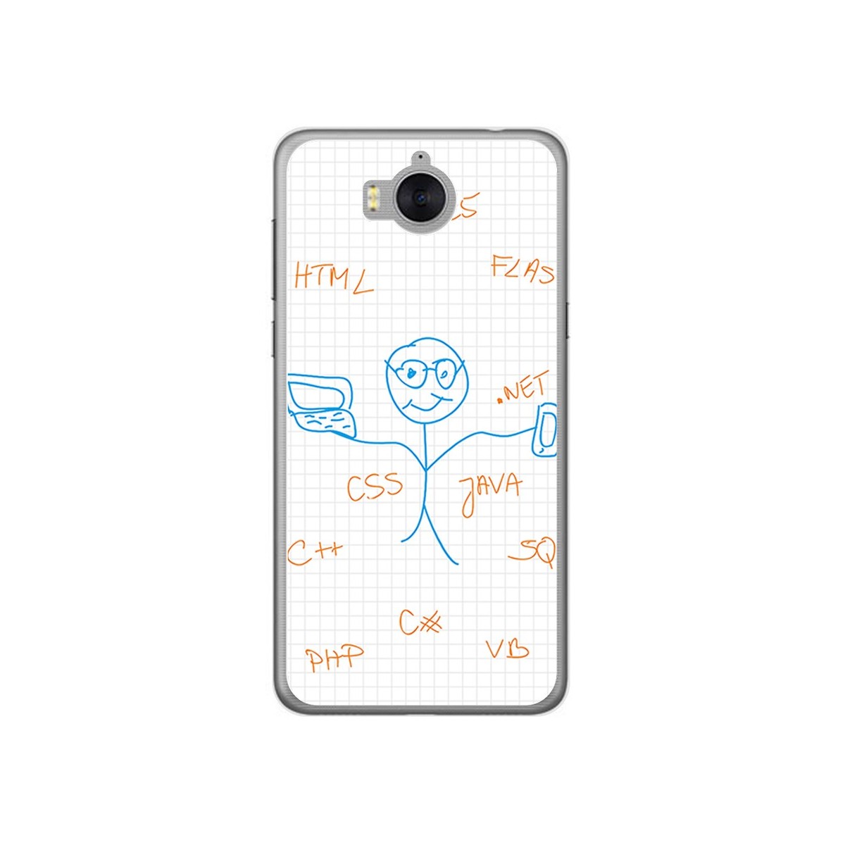 Funda Gel Tpu para Huawei Y6 2017 Diseño Informatico Dibujos